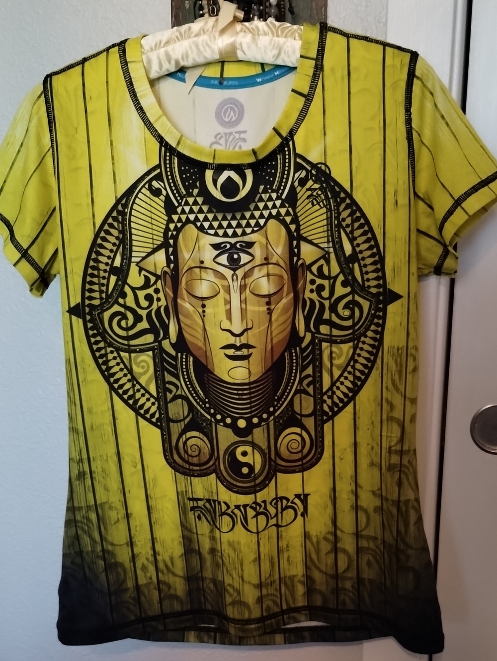 INKnBURN Yellow Graphic Short Sleeve Meditation Tee